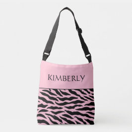 Saco Tote Personalizado com Padrão de Zebra Rosa