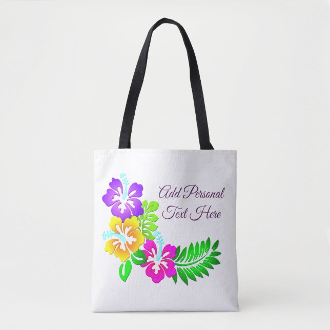 Saco Tote Personalizado de Flores Florais (Frente)