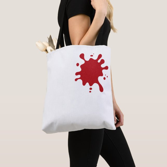Saco Tote Personalizado – Impressão Vermelha Splas (Close Up)