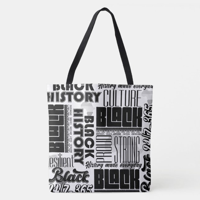 Saco Tote Preto Branco História em Duas Cores (Frente)