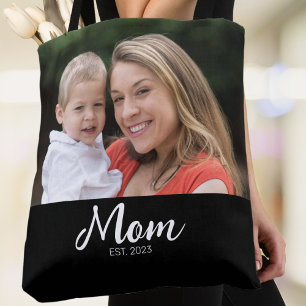 Saco Tote Preto com Rótulo Estabelecido pela Mamãe