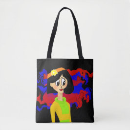 Saco Tote Preto Retro Girl