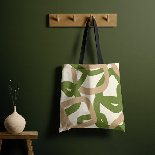 Saco Tote Quadrado Entrelaçado Verde Oliva