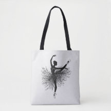 Saco Tote Silhueta de Bailarina | Presente para Ba