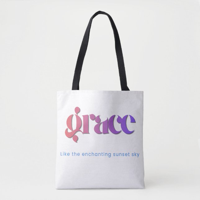 Saco Tote Tipografia Gradiente Pôr do Sol (Frente)
