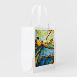 Sacola Ecológica Alfinetes Amarelos Arte por Aquarela Bolsa de Merc