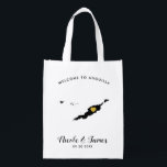 Sacola Ecológica Anguilla Wedding Bag, Preto e Dourado<br><div class="desc">Preencha esta bolsa de boas-vindas com guloseimas favoritas para os seus hóspedes aproveitarem quando chegarem a Anguila!</div>