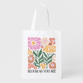 Sacola Ecológica Bloom Como Você É Uma Citação Inspiracional Floral