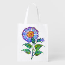 Blue Flower Halftone Fine Art