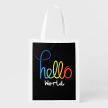 Bolsa de compra do Mundo Colorida Personalizada