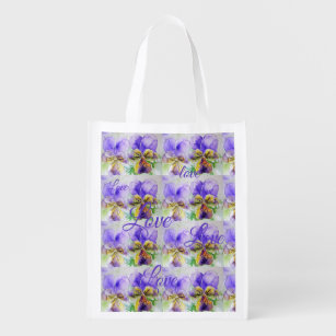 Sacola Ecológica Bonito Viola Flower Floral Púrpura Amor