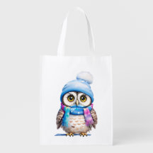 Coruja bonita com chapéu e cachecol. Natal. Coluna