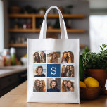 Sacola Ecológica Crie seu próprio Monograma Personalizado de Colage<br><div class="desc">Use 8 fotos quadradas para criar um presente exclusivo e pessoal. Ou você pode ficar com o filhote hipster e fazer uma moda. Se precisar ajustar as fotos,  clique na ferramenta personalizar para fazer alterações.</div>