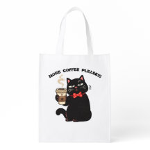 Design de Café de Gato Engraçado – “Mais Café, por