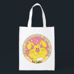 Sacola Ecológica Hanukkah Happy com coelho rosa<br><div class="desc">Hanukkah Happy com coelho rosa, saco branco de dois lados. Todos os elementos design podem ser editados. Todo o texto editável pode ser excluído e substituído por sua própria mensagem. Use a cor, o tamanho e o estilo da sua fonte favorita. Feliz Hanukkah/Chanukah! Estilo: Bag Reutilizável Vá verde e salve...</div>
