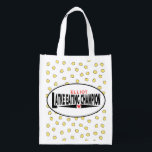 Sacola Ecológica Hanukkah Latke Champion Bolsa de compra<br><div class="desc">Hanukkah Latke Champion, saco branco de dois lados. Todos os elementos design podem ser editados. Todo o texto editável pode ser excluído e substituído por sua própria mensagem. Use a cor, o tamanho e o estilo da sua fonte favorita. Feliz Hanukkah/Chanukah! Estilo: Bag Reutilizável Vá verde e salve o planeta...</div>