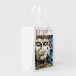 Sacola Ecológica Paz Amor Alegria Arte Buda Reutilizável Bag