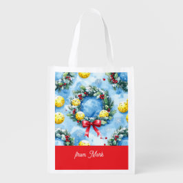 Sacola Ecológica Pickleball   Christmas themed  Grocery Bag