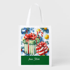 Sacola Ecológica Pickleball   Christmas themed  Grocery Bag