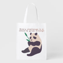 Saco de Compras com Ilustração de Panda Inspirador