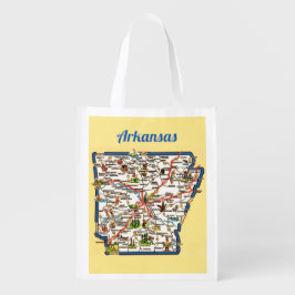 Sacola Ecológica Saco Reutilizável Mapa do Arkansas