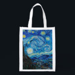 Sacola Ecológica Starry Night por Van Gogh,<br><div class="desc">A famosa pintura de Vincent Van Gogh,  Starry Night.</div>
