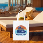Sacola Ecológica Trip Sunset Personalizado para a Família de Navios<br><div class="desc">Legal nave de cruzeiro personalizada reutilizável bolsa de compra para sua reunião familiar ou viagem de férias de primavera às Bermudas,  Bahamas ou O Caribe. Personalize essa bonitinha de manutenção com seu nome de família e destino ou ano.</div>