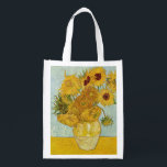Sacola Ecológica Vincent Van Gogh - Vase com Doze Girassóis<br><div class="desc">Vase com Doze girassóis / Vase avec douze tournesols - Vincent Van Gogh,  agosto de 1888 - Sunflower 1888 terceira versão (F456)</div>