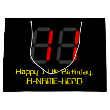 11 Aniversário: Estilo de Relógio Digital Vermelho