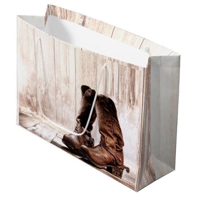 Sacola Para Presentes Grande 12,5lx4wx9h Grandes botas para presentes no país r (Frente inclinada)