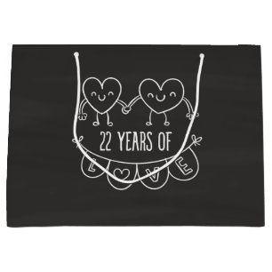 Sacola Para Presentes Grande 22º aniversário do Gift Chalk Hearts