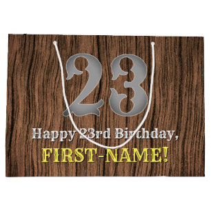 Sacola Para Presentes Grande 23º aniversário: Country Western Inspirou Olhar, N