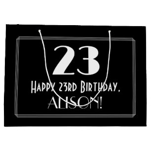 Sacola Para Presentes Grande 23.o aniversário: Art Deco Estilo Inspirado "23",