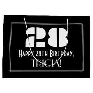 Sacola Para Presentes Grande 28. º aniversário ~ Art Deco inspirou a express