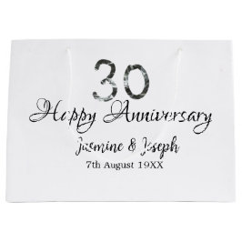 Sacola Para Presentes Grande 30 de Silver Metálico Nome do Apelido Feliz Aniver