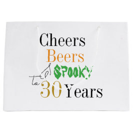 Sacola Para Presentes Grande 30th Birthday Halloween Spooky Cheers Beers Party