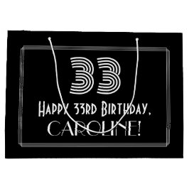 Sacola Para Presentes Grande 33.o aniversário — Art Deco Inspirou "33" e nome