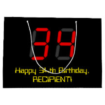 34.º aniversário: Estilo de Relógio Digital Vermel