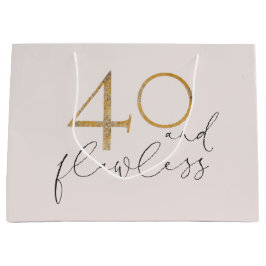 Sacola Para Presentes Grande 40 bonito e cor-de-rosa e aniversário de 40 anos D