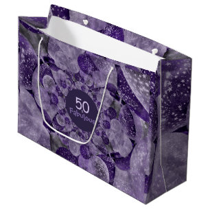 Sacola Para Presentes Grande 50 E Balões Fabulosos Caleidoscópio Roxo