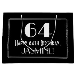 Sacola Para Presentes Grande 64.º Aniversário: Art Deco Inspirou Estilo "64", N
