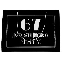 Sacola Para Presentes Grande 67.º Aniversário: Art Deco Inspirou Estilo "67", N