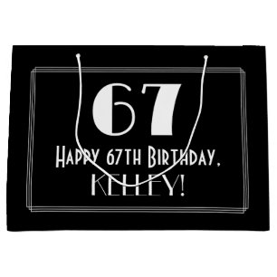 Sacola Para Presentes Grande 67.º Aniversário: Art Deco Inspirou Estilo "67", N