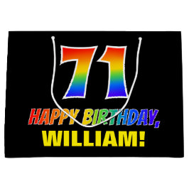 Sacola Para Presentes Grande 711 Aniversário: Negrito, Divertido, Simples, Arco