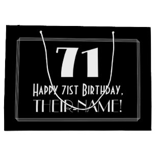 Sacola Para Presentes Grande 71 Aniversário da rua: Art Deco Estilo Inspirado