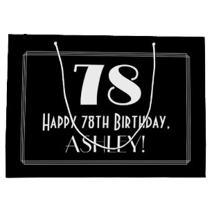 Sacola Para Presentes Grande 78.o aniversário: Art Deco Estilo Inspirado "78",