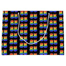 Sacola Para Presentes Grande 85.º aniversário: Diversão do evento Rainbow Númer