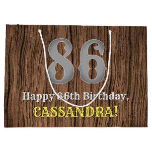 Sacola Para Presentes Grande 86.o aniversário: Country Western Inspirou Olhar,