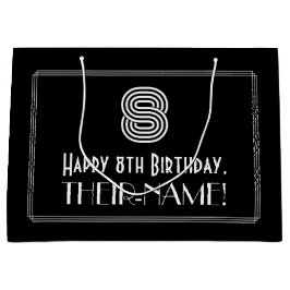 Sacola Para Presentes Grande 8.º aniversário — Art Deco Inspirou "8" e nome