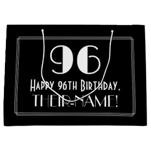 Sacola Para Presentes Grande 96.º aniversário: Art Deco Inspira Estilo 96, Nome